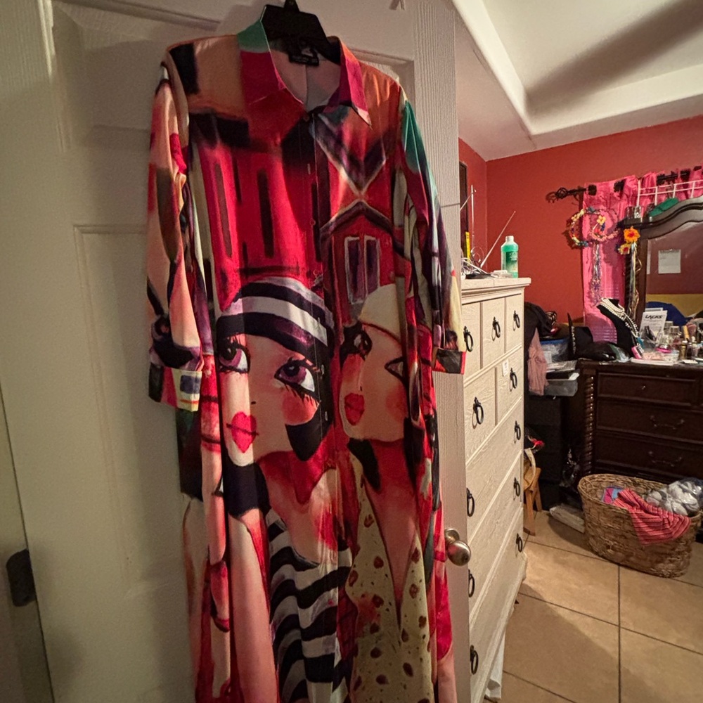 Red and Black Wrap Maxi Dress